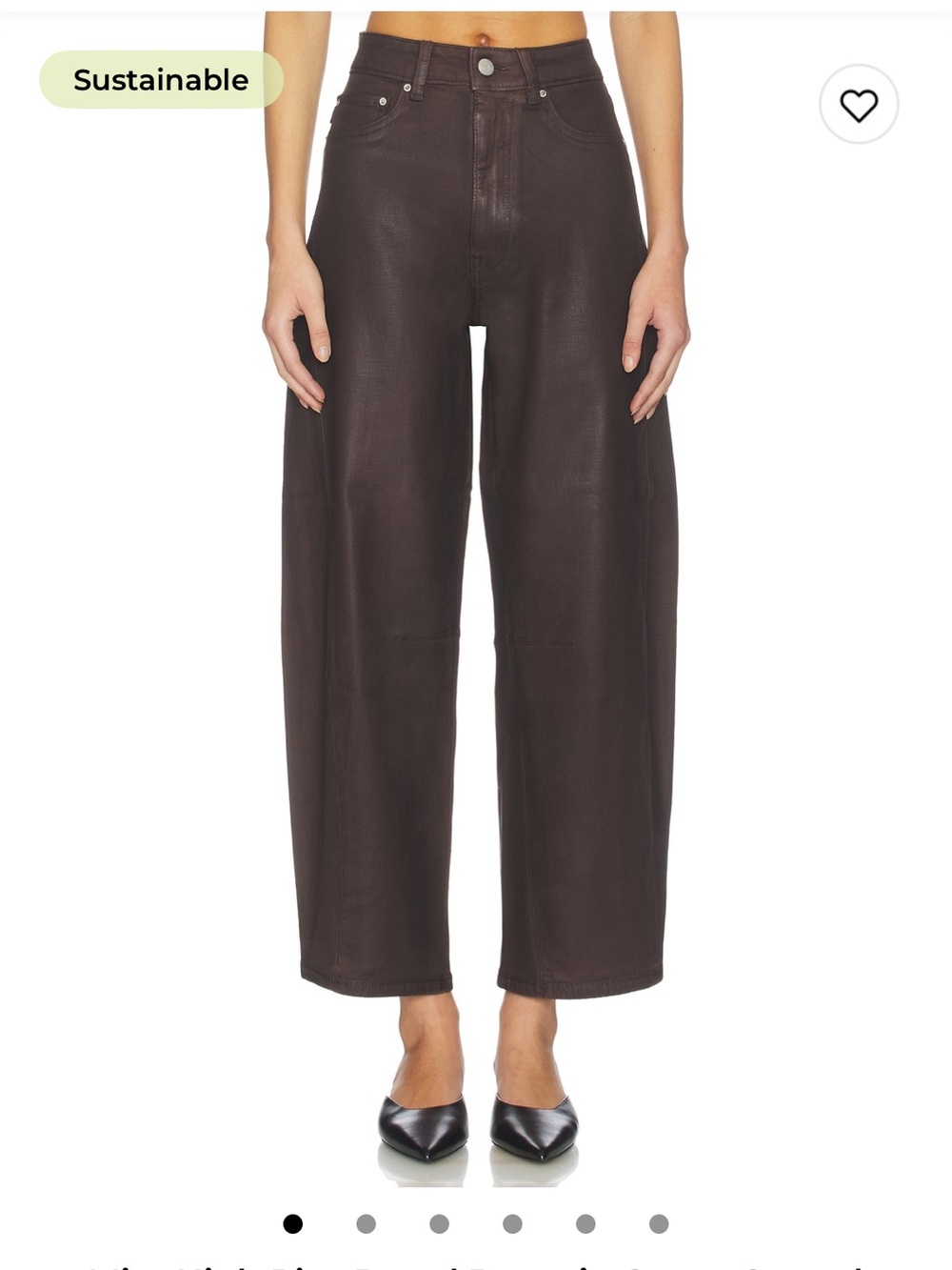 DL1961 Cocoa Coated Wide-Leg Jeans